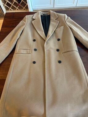 The Kooples Double-Breasted Camel Pea Coat